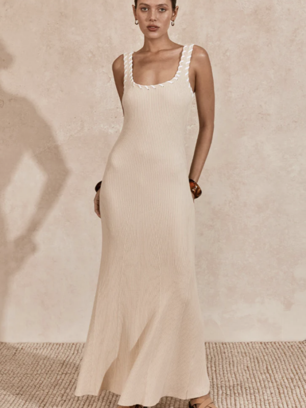 Mon Renn Outline Knit Midi Dress
