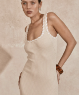 Mon Renn Outline Knit Midi Dress