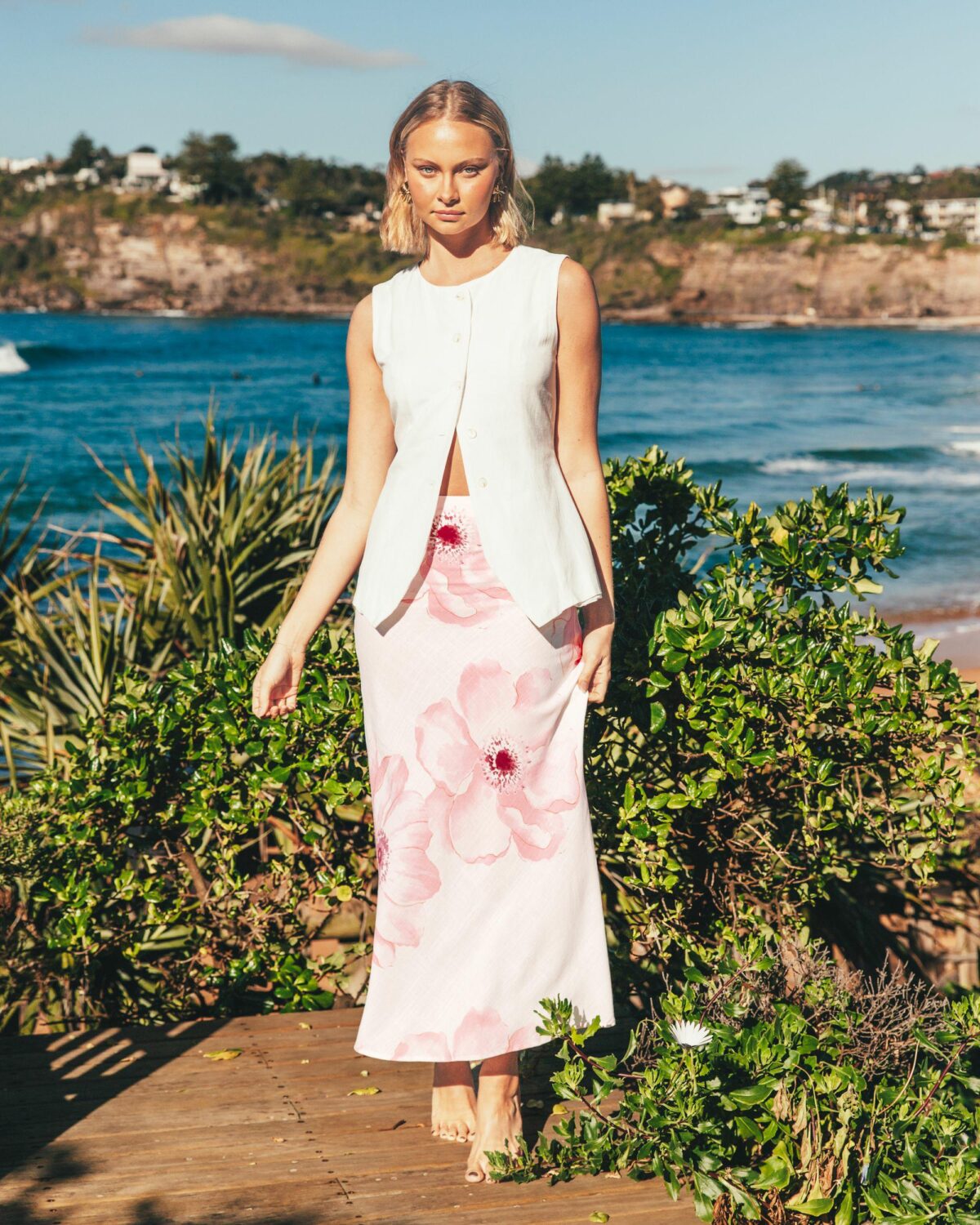 Paper Heart Poppy Pencil Maxi Skirt