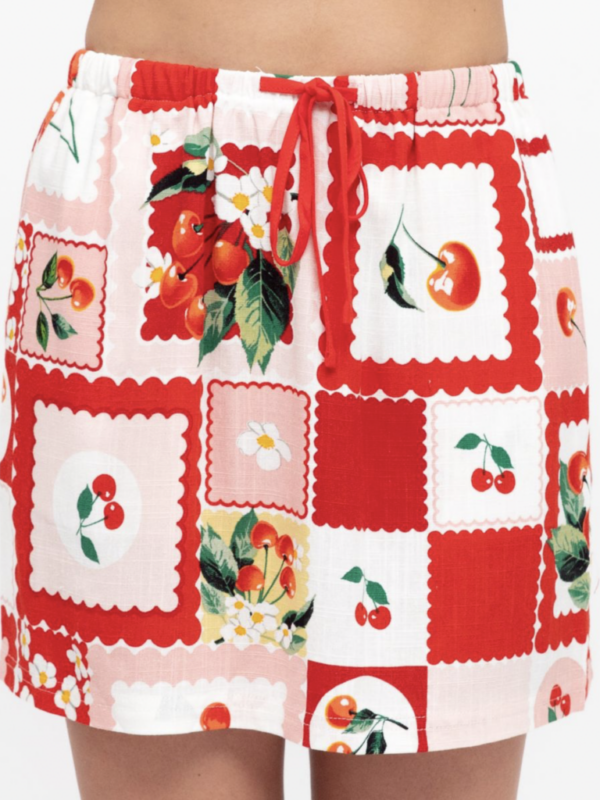 Paper Heart Cherry Mini Skirt