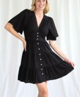 Shareen Ivory Tiered Mini Dress
