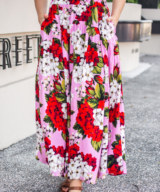Fria Silver Wishes Betsey Flower Midi Skirt