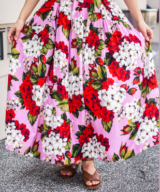 Fria Silver Wishes Betsey Flower Midi Skirt
