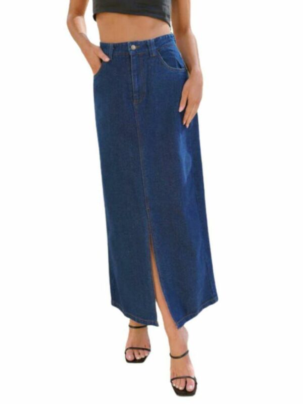 Pink Diamond Dulce Long Denim Skirt