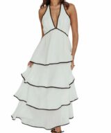 Indikah Sabrina Halter Maxi Dress
