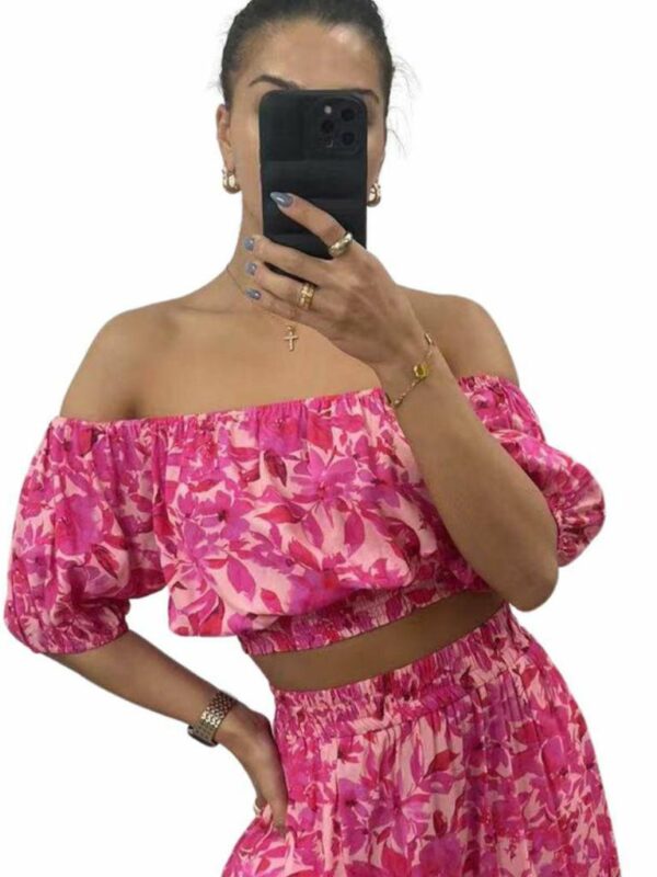 Pink Diamond Avalynn Floral Crop Top