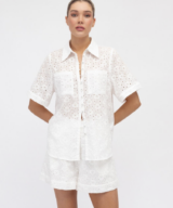 White Closet Payton Emb Shorts