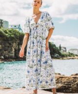 White Closet Sia Puff Slv Maxi Dress