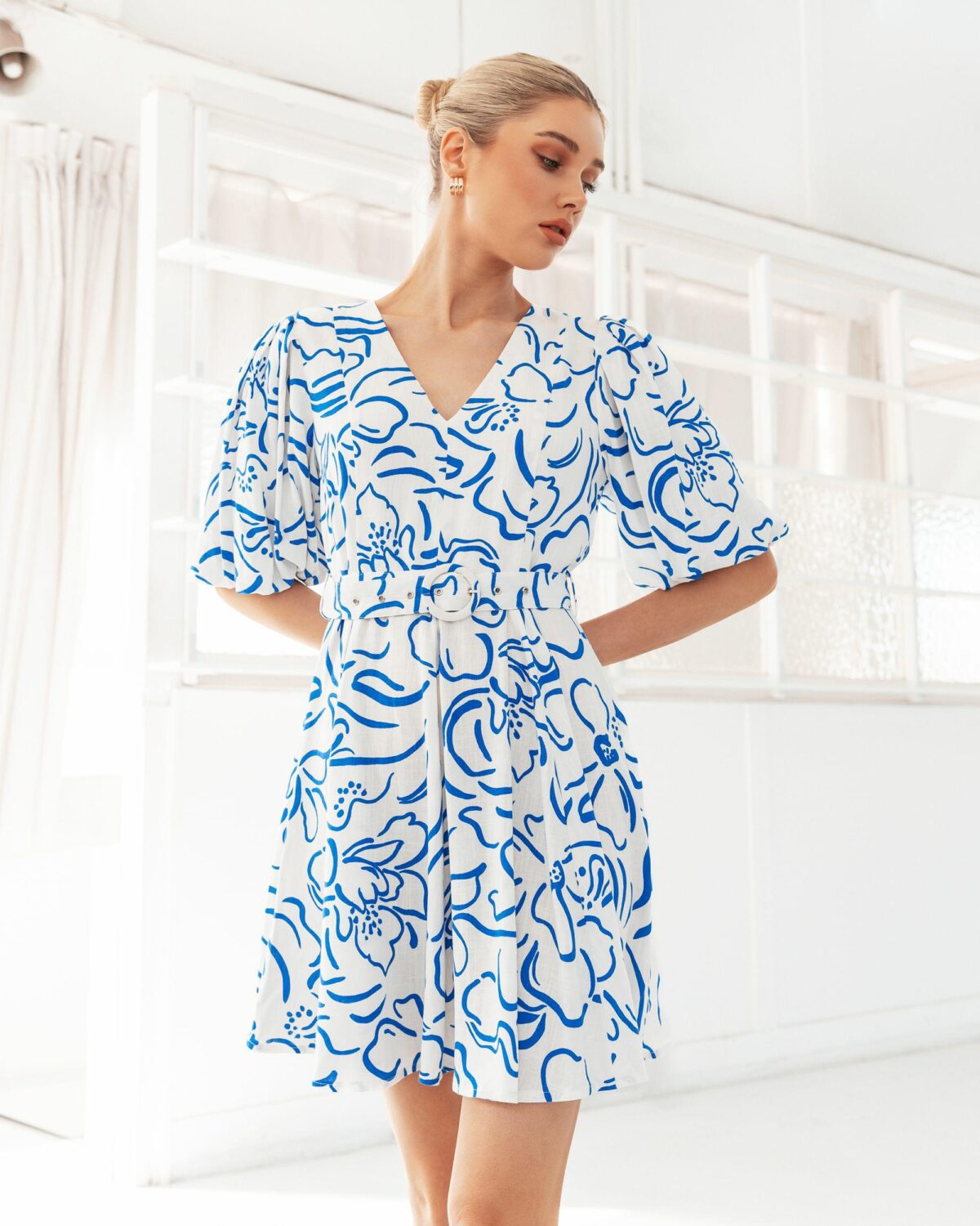 White Closet Ibiza Belted Mini Dress
