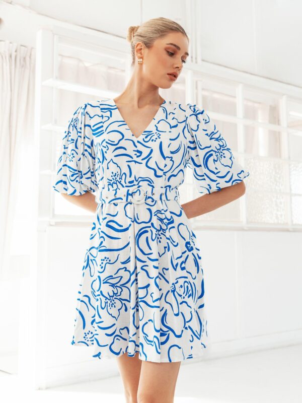 White Closet Ibiza Belted Mini Dress