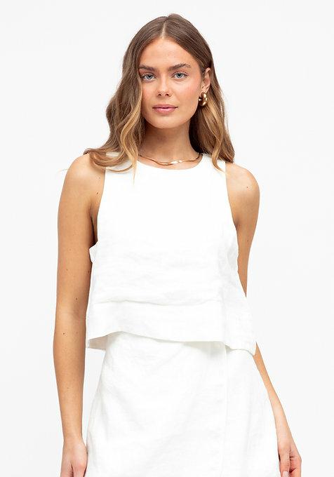 White Closet Estella Linen Top
