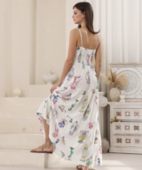 Iris Maxi Chrys Tie Front Maxi Dres