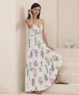 Iris Maxi Chrys Tie Front Maxi Dres