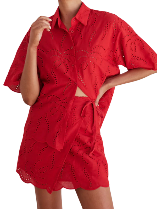 By Frankie Marlowe Emb Wrap Skirt