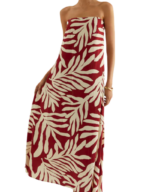 By Frankie Itzel Red Leaf Maxi Dress
