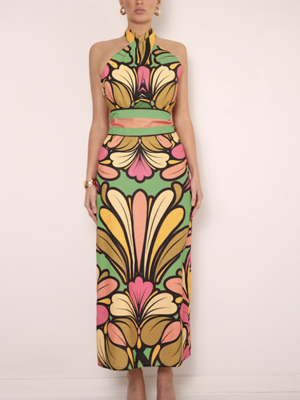 Mia Milani Porto Halter Maxi Dress