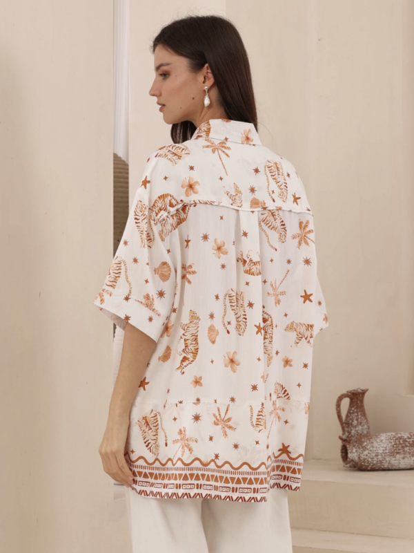 Wits the Label Tiger Print Ss Shirt