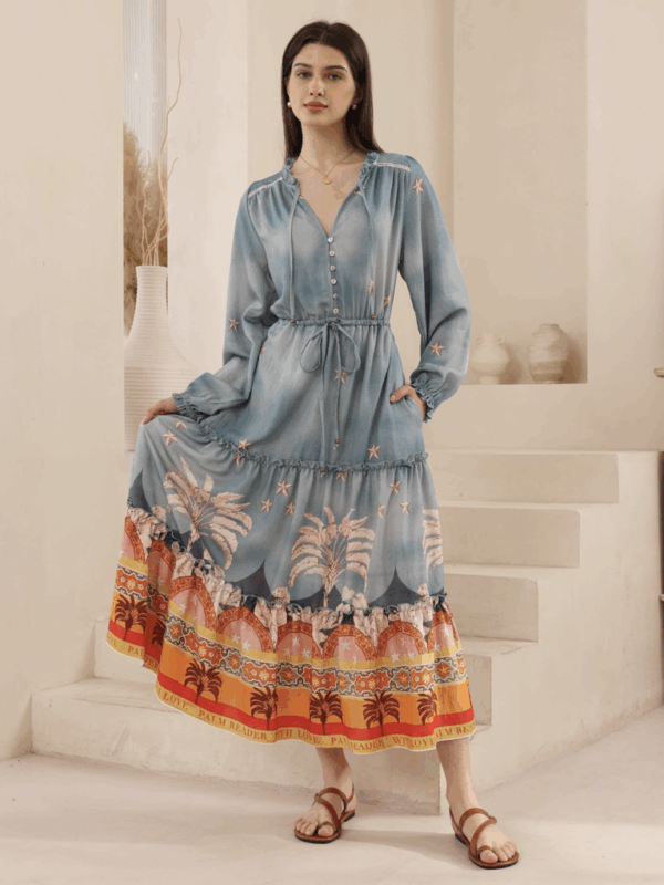 Iris Maxi Leopard Boho Maxi Dres