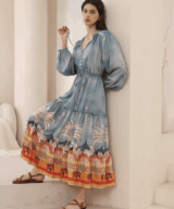 Iris Maxi Leopard Boho Maxi Dres