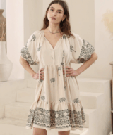 Iris Maxi Palm Tree Emb Mini Drs