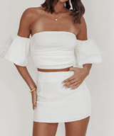 Indi Luxe Braylee Puff Slv Crop Top