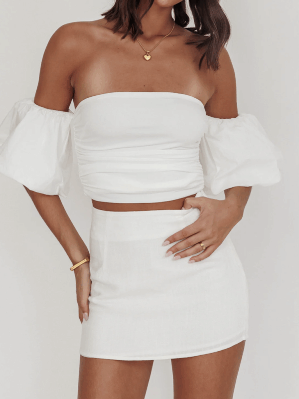 Indi Luxe Braylee Puff Slv Crop Top