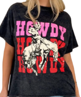 By Frankie Howdy Blk Wash Tee