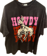 By Frankie Howdy Blk Wash Tee