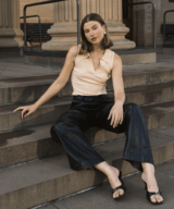 White Closet Elina Collared Knit Top