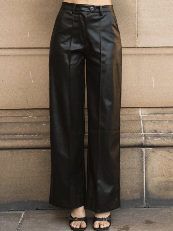 White Closet Aiyana Leather Look Pant