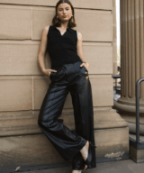 White Closet Aiyana Leather Look Pant
