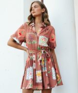 Ebby & i Alora Print Ss Mini Dress