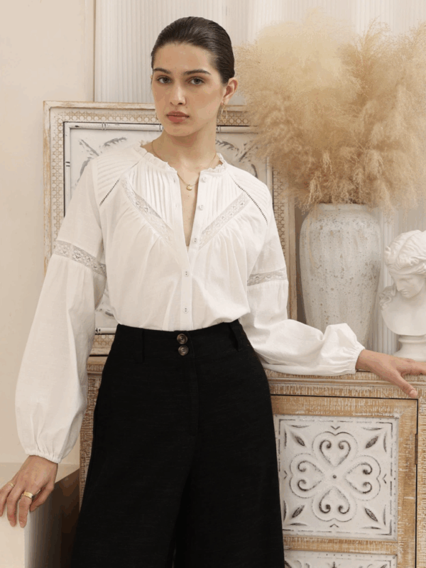 Iris Maxi Hunter Wht L/S Shirt