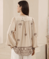 Iris Maxi Palm Tree Brown Top