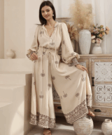 Iris Maxi Palm Tree Brown Top