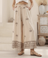 Iris Maxi Palm Tree Brown Pant