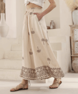 Iris Maxi Palm Tree Brown Pant