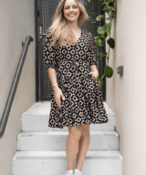 Fria Silver Wishes Mono Tile Ss Mini Dress