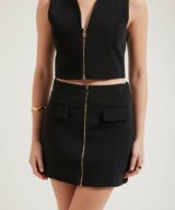 Rose Bullet Amoura Zip Front Crop Top
