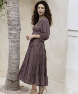 Shareen Jianna 3/4 Slv Midi Dress