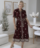 Rish the Collection Deborah Emb Ss Midi Dress