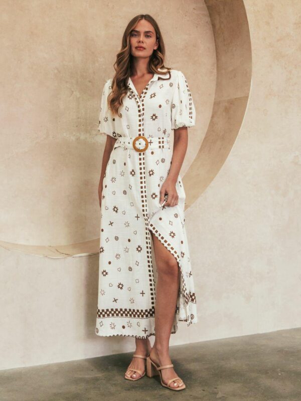 Ebby & i Espresso Ss Midi Dress