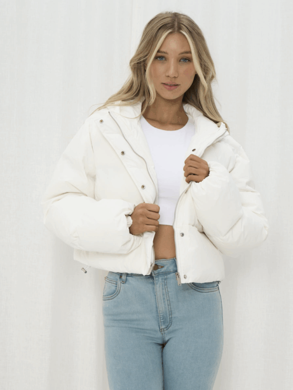 Wits the Label Madisyn Wht Hooded Puffy