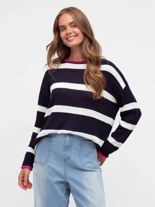 Label of Love Stripe Tipped Jumper