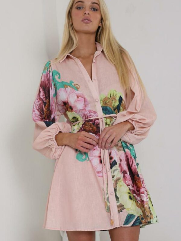 White Sandstorm Del Sol Ls Mini Dress