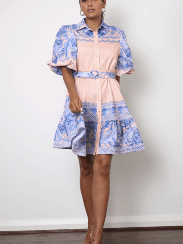 White Sandstorm Madeline Ls Mini Dress