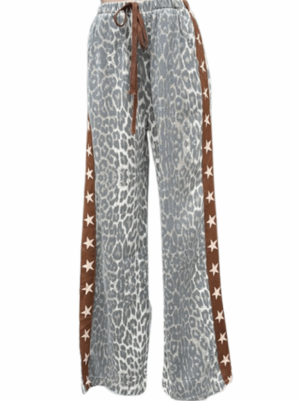 By Frankie Stripe Brown Leopard Pant