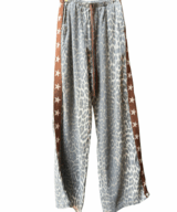 By Frankie Stripe Brown Leopard Pant