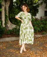 Fria Silver Wishes Geometric Panel Dress