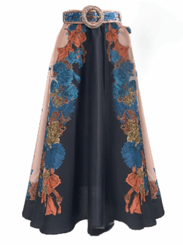 White Sandstorm Chaetau Noir Maxi Skirt
